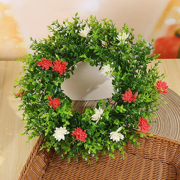 EGYMEN Spring Wreath, Elegant Floral Door Wreath For Front Entrance, Beautiful Summer Decor For Home, Eye-Catching Spring Garland For Welcoming Guests