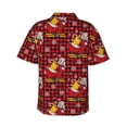 thumbnail image 3 of Daiia Vintage Santa Skiing Red Plaid Hawaiian Shirt for Men Gentle Cotton Regular Short Sleeve Casual-X-Large, 3 of 9