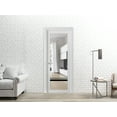 thumbnail image 3 of Solid French Door 42 x 80 inches | Lucia 2666 White Silk Clear Glass | Single Regular Panel Frame Trims Handle | Bathroom Bedroom Sturdy Doors, 3 of 5