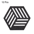 thumbnail image 3 of Uxcell Felt Coasters, Hexagon Mat Pad Coaster for Drink Cup Pot Bowl Vase, Dark Grey 12 Pack, 3 of 5