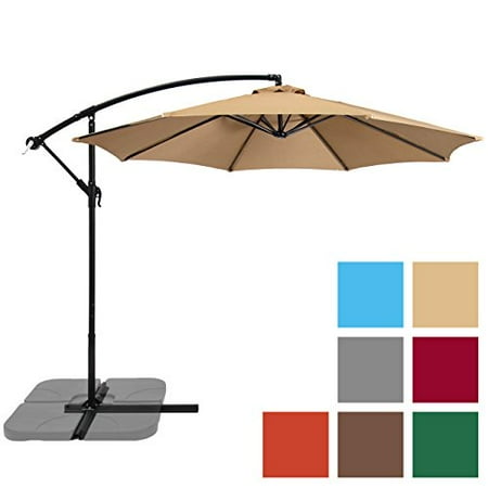 Best Choice Products Patio Umbrella Offset 10' Hanging Umbrella Outdoor Market Umbrella Tan (Best 10 Mm On The Market)