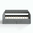 thumbnail image 3 of Ktaxon Twin Size Upholstered Daybed, Wooden Sofa Bed with 2 Drawers & Button Tufted Backrest, Gray, 3 of 10