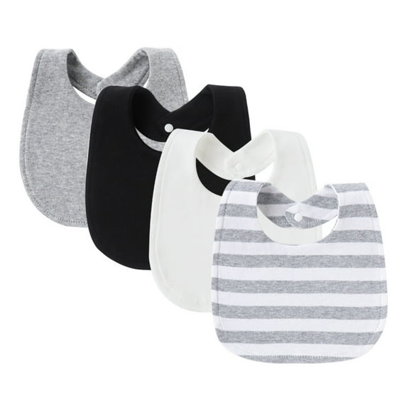 Dalrosia 4PCS Baby Muslin Drool Bibs for Boys Girls, Baby Bibs for Drooling and Teething, Soft Cotton Baby Bandana Bib for Newborn Feeding Essentials