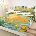 thumbnail image 4 of Erosebridal Capybara Bed Sheets,Rustic Plant Green Tree King Sheets For Girls Kids 4-Piece, 4 of 6