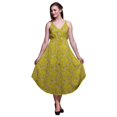 thumbnail image 1 of Bimba Floral Ladies Printed Resort Midi Drawstring Dress Spaghetti Strap Beach Wear-X-Large, 1 of 1