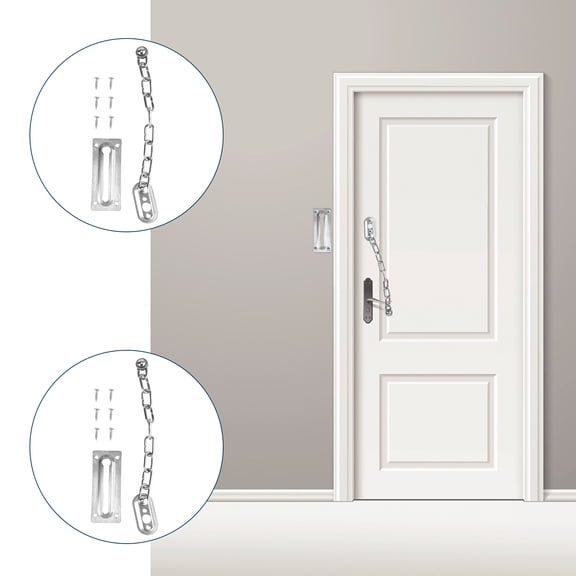 DEEPCRAFF Premium Stainless Steel Door Chain Lock Heavy Duty Childproof for Home 2Pcs