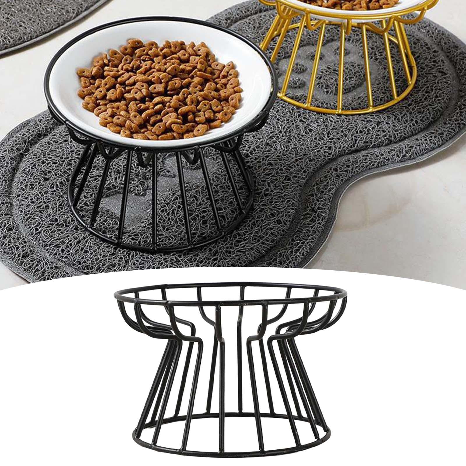 YWMJZEU Nordic Style Cat Bowl Pet Feeding Dish Cat Food Bowl Cat Elevated Feeder Black Black Raised Stand