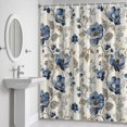 thumbnail image 6 of Blue Gray Spring Floral 36x72 Inches Waterproof Shower Curtain, Vintage Botanical Leaf Farmhouse Bath Curtain Set with 12 Hooks Washable Shower Curtains for Bathroom Bathtub Decor, 6 of 8