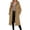 Camel, variant on Trench Coat Women with Hood - Single Breasted Notched Lapel Collar Pea Coats for Womens Pockets Fall Winter