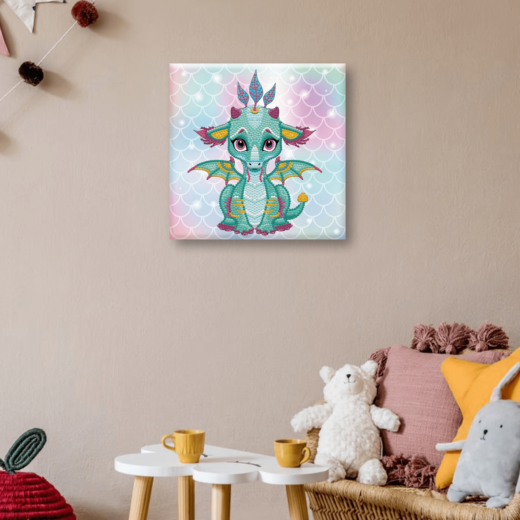 Diamond Dotz Ariel the Baby Dragon Diamond Painting Kits for Adults - Diamond Art Kits a Relaxing Creative Craft Kit with Dotz Gems 8.7x8.7