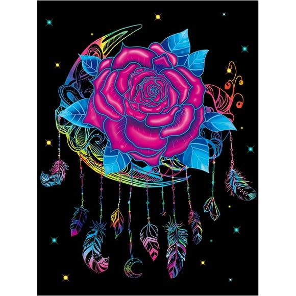 Dreamcatcher Diamond Painting Kits 5D Round Full Drill Diamond Painting Art for Adults Kids DIY Rose Diamond Dotz Painting by Numbers Crystal Gem Art Wall Decor for Beginners