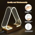 thumbnail image 2 of Lámpara de noche USB Lámpara de mesa triangular Luz de noche LED de madera maciza moderna, Lámpara de noche con luz nocturna para niños con lámpara de mesa recargable por USB para Bedro, 2 of 5