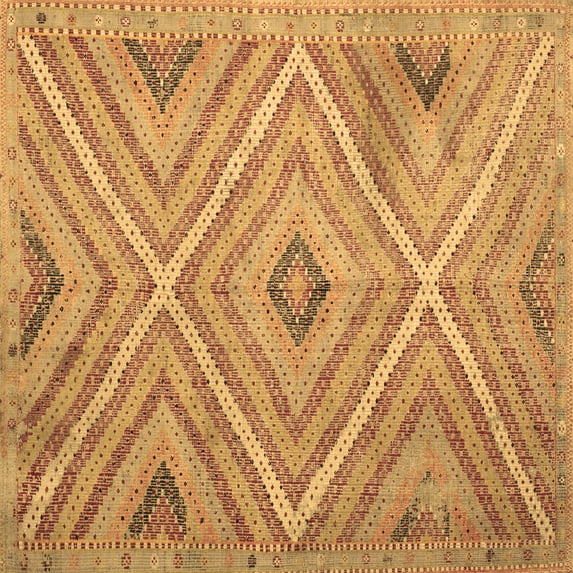 Ahgly Company Indoor Square Southwestern Brown Country Area Rugs, 7' Square
