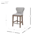 thumbnail image 3 of NPD Furniture Dorsey 26" Fabric Counter Stool in Cardiff Gray, 3 of 12