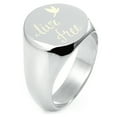 thumbnail image 1 of Sterling Silver Live Free Engraved Round Flat Top Polished Ring, 1 of 1