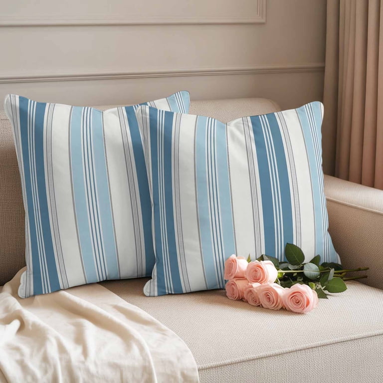 Vintage Stripes Outdoor Waterproof Throw Pillow Covers Set of 2