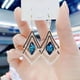 thumbnail image 1 of Pendientes para mujer, regalos para mujer, pendientes geométricos de doble diamante, pendientes de temperamento, pendientes de personalidad femenina, pendientes largos y coloridos., 1 of 3
