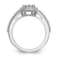 thumbnail image 2 of Solid 14K White Gold Cushion Halo Engagement Ring with CZ Cubic Zirconia Size 5.5, 2 of 8
