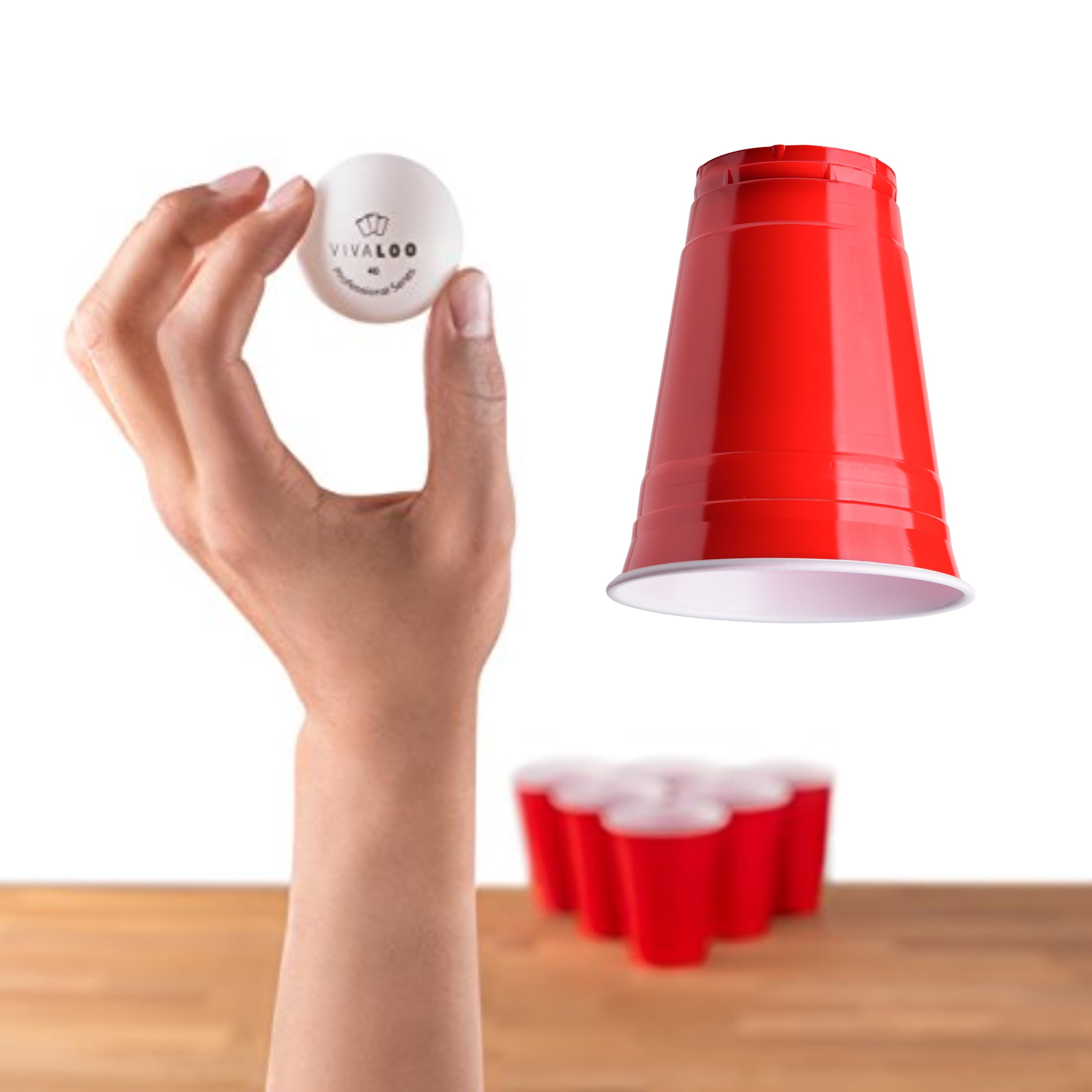 Get True Mini Beer Pong Game, 1.5 Ounce Disposable Red Party Cup Plastic  Shot Glasses, Red, Set of 12 Cups and 2 Mini Ping Pong Balls Delivered