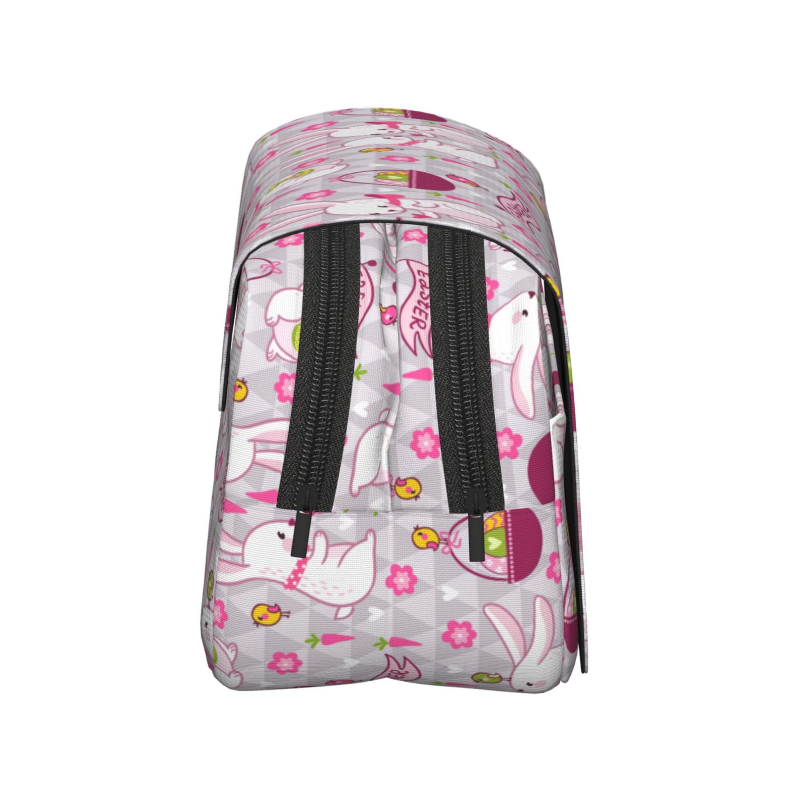 Rateoe Easter Rabbit Pattern Double Clamshell Pen Case, Storage Organizer with Two Zipper Compartments– Holds Up to 50 Pencils & Pens