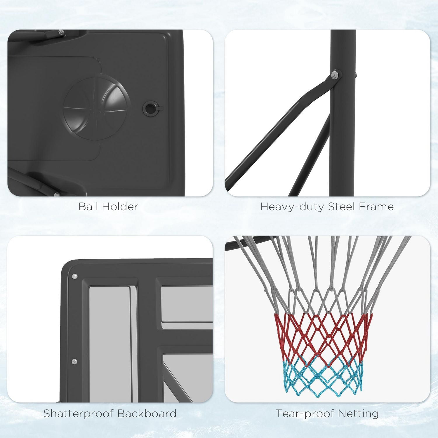 Soozier Cerceau de basket-ball portable, pour la piscine ou l'arrière-cour, pour les jeunes et les adultes