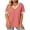 A-Pink, variant on Plus Size Womens Blouses Short Sleeve V Neck Shirt Criss Cross Front Tops Color Block Casual Clothes White L