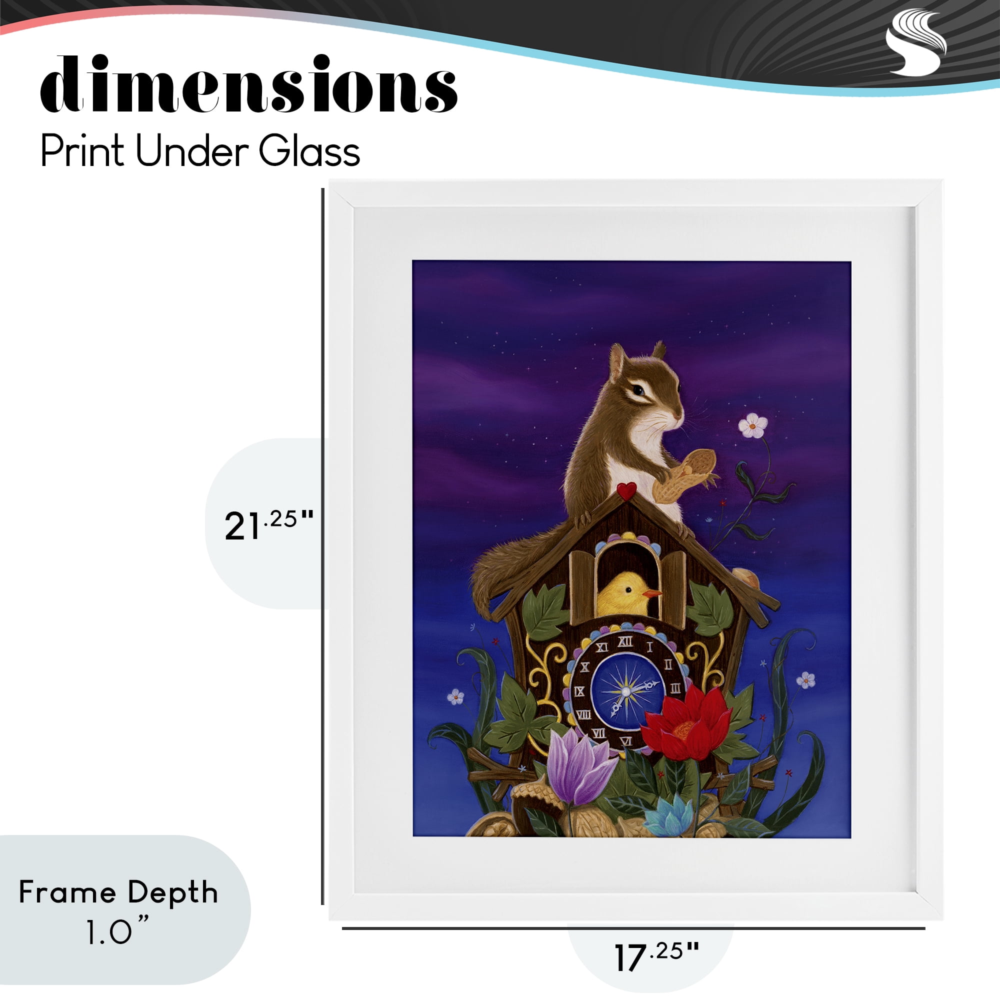 Stupell Industries Nighttime Snack Squirrel White Framed Print Under Glass, design by Gina Matarazzo