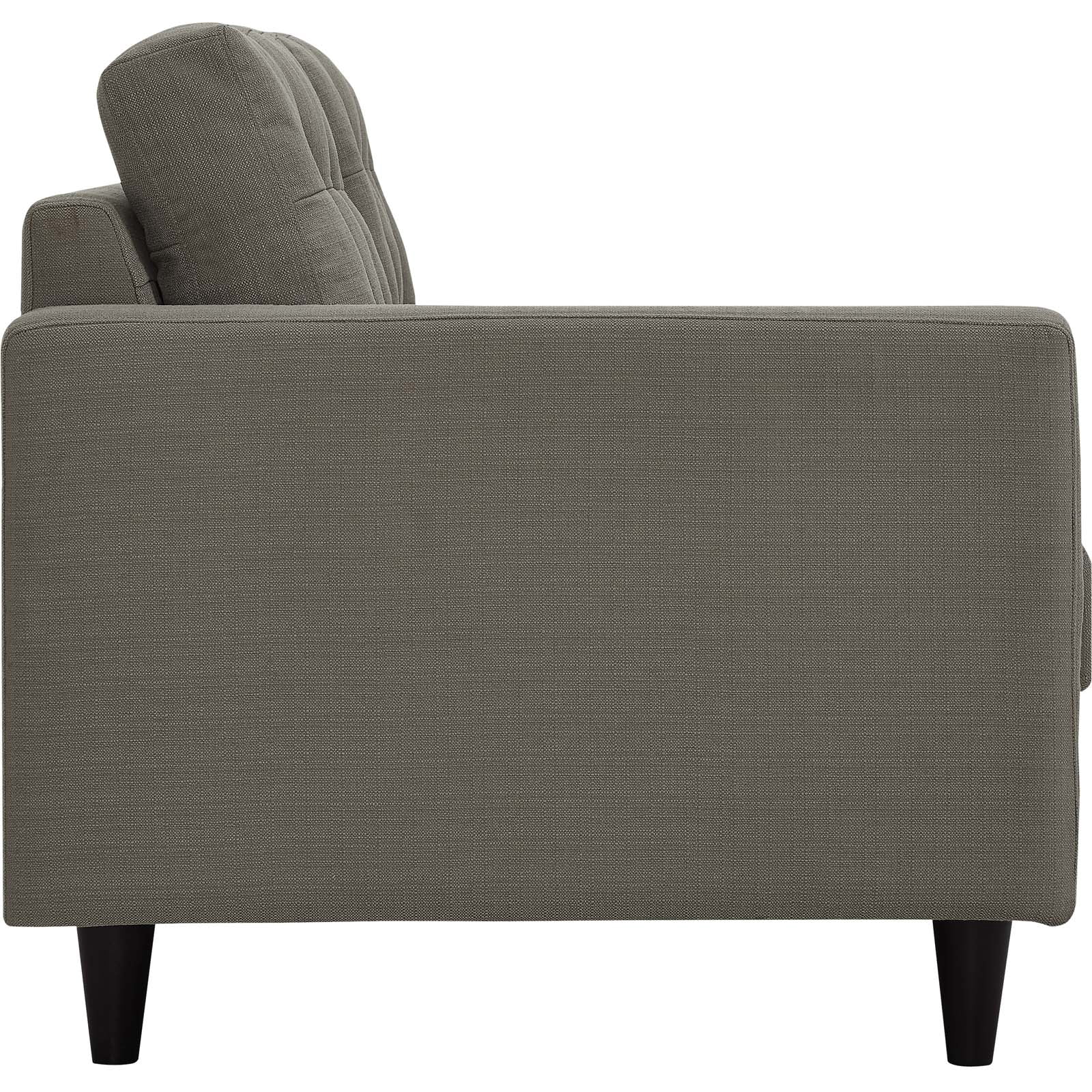 Modway Empress Left-Facing Upholstered Fabric Loveseat in Granite
