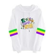 thumbnail image 3 of ClodeEU Women Mardi Gras Sweatshirt ,With Hoodeid , Carnival Outfit Patch Pullover Tops Fat Tuesday Gift Sweatshirt C-White,Womens Plus XL, 3 of 5