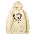thumbnail image 3 of Hooded Sweatshirts for Women Fall Fashion Hoodies Casual Loose Love Printed Outdoor Hoody Jackets Round Neck Long Sleeve Hoodie Pullover Winter Outwears with Pocket, 3 of 4