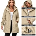 thumbnail image 2 of Enjoytime Rain Jacket Women Long Sleeve Zip Up Hooded Windbreaker Outdoor Hiking Travel Casual Outerwear with Pockets, 2 of 8