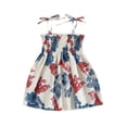 thumbnail image 1 of Wassery Toddler Girls Sling Dress Baby Sleeveless Tie-Up Spaghetti Strap Floral Print A-line Dress Infant Summer Casual Ruched Dress Beach Sundress, 1 of 7