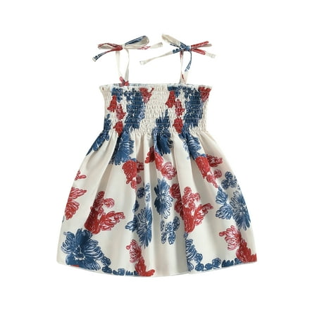 

Bagilaanoe Toddler Baby Girl Summer Dress Floral Print Sleeveless A-line Dresses 6M 12M 18M 24M 3T 4T Kids Casual Swing Sundress