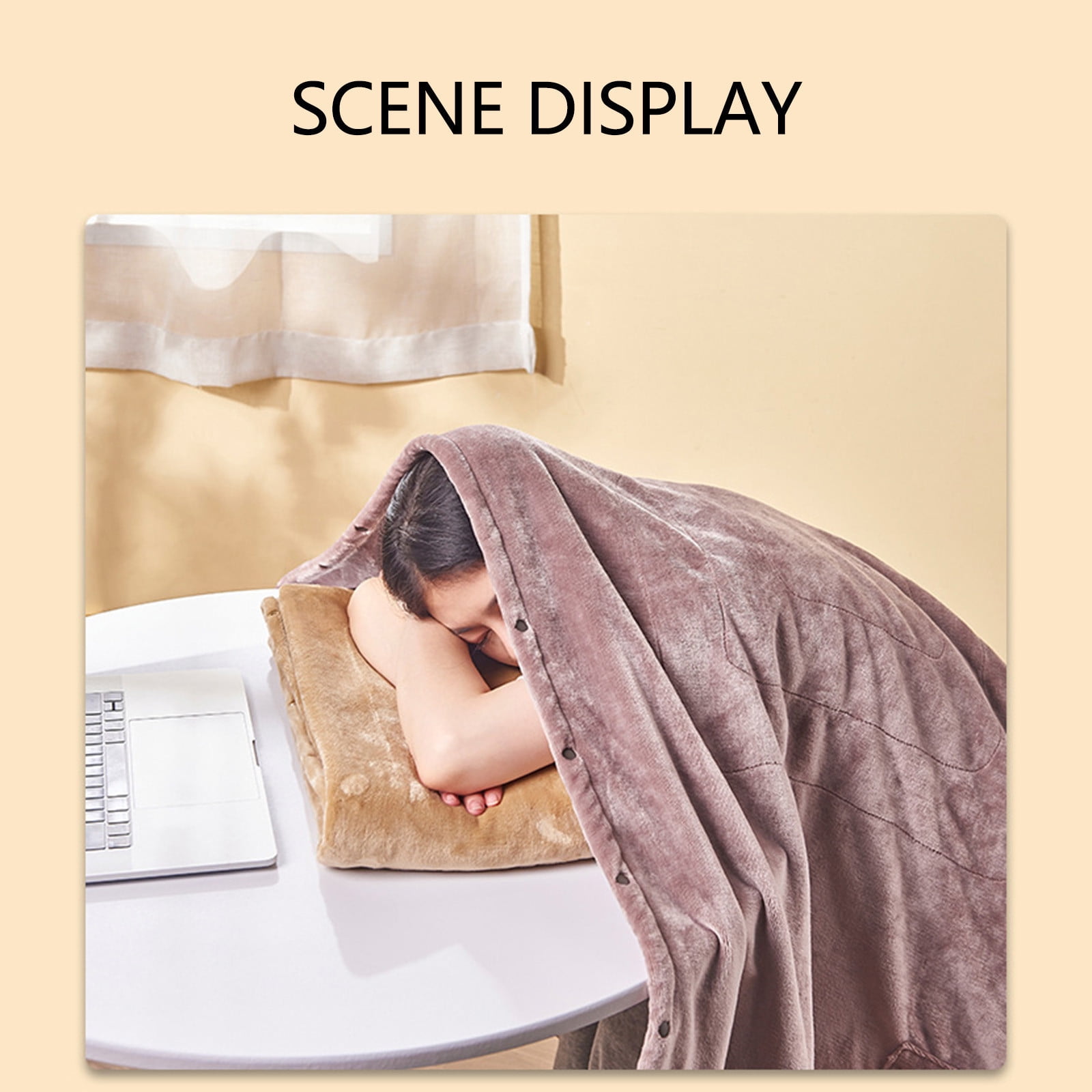 DAMAI Cordless Electric Heated Blanket, USB Heated Blanket Portable Electric Throw, Portable Soft Warming HeatedThrow with 3 Heating Levels for Home, Office, Car, Camping, Travel