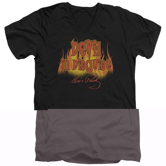 Elvis Presley Devil In Disguise Adult V-Neck T-Shirt Black