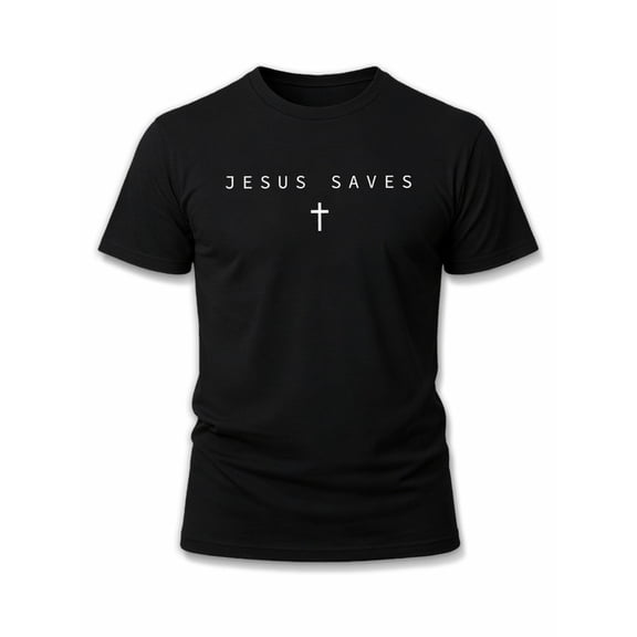 Greenink Jesus Saves Faith Tee men's t shirt black funny limited edition Hip-hop streetwear Everyday and weekend wear Vintage Unisex Shirt Short Sleeve tshirts