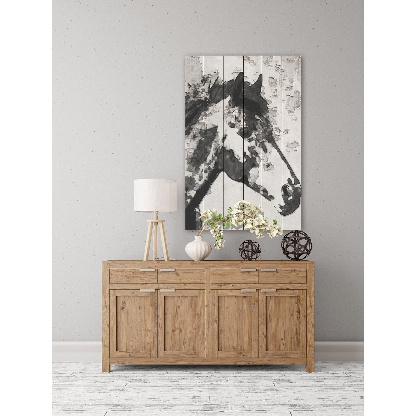 Marmont Hill "Star Bright Horse" by Irena Orlov Painting Print on White Wood