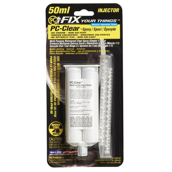 PC Products PC-Clear Epoxy Adhesive Liquid, 50ml Cartridge, Clear 75005