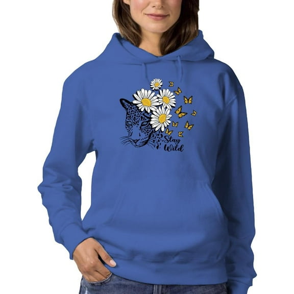 Stay Wild Daisies Positive Quote Hoodie Women - Women Hoodie, Small