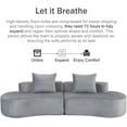 thumbnail image 5 of 110.24" Modern Curved Sectional Sofa Couch, Corduroy Cloud Couch with High-Density Foam, 4-Seat Boneless Sofa with Half Moon Design, Comfy Curved Couches for Living Room (Grey), 5 of 8