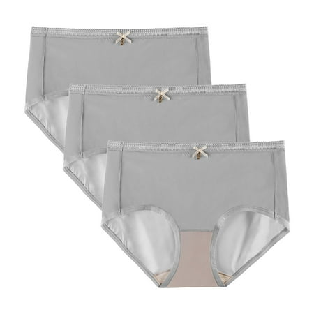 Clearance & Promo  Women s Silk Underwear  Breathable Ice Silk  Thin & Comfortable  Solid Color  Daily Wear  Seamless Design  for Workout  Travel  Everyday Use  Plus Size Womens Shirts | Gray XL