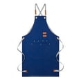 thumbnail image 2 of Canvas Chef Apron with Large Pockets, Adjustable Design Decorative Apron, Water and Oil Resistant Apron, Kitchen Cooking Apron, BBQ Gardening Apron Blue 26.3x29.5 In (1Pcs), 2 of 5