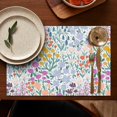 thumbnail image 4 of Pioneer Flower Floral Print Pattern Summer Placemats Table Placemats Set Of 6-Linen Kitchen Washable Placemats Table Mats 12x18 Inch Non-Slip Heat Resistant, 4 of 5