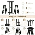 thumbnail image 6 of JUSTLET 2-Piece Swivel Bar Stool Set, HDPE Outdoor Patio Bistro Chairs with, Counter Height Rotating Stools for Bistro, Poolside, Deck, Backyard or Indoor Bar Use,Black, 6 of 8