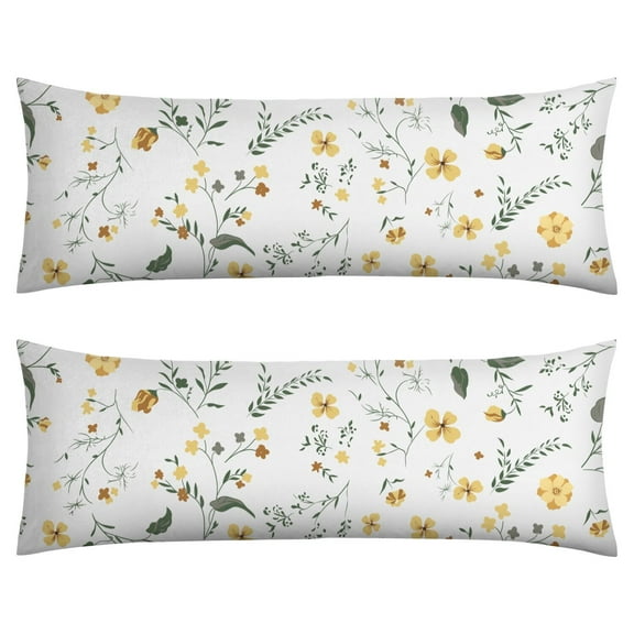 Sunflower Daisy Body Pillow Cover 20x54 - Floral Leopard Print Long Pillow Case with Invisible Zipper - Soft Full Body Pillow Protector - Machine Washable Cozy Slipcover for Sleeping