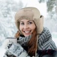 thumbnail image 2 of Gorro cálido de soldado de invierno con orejeras, gorro de cazador para hombre con orejeras, forro de felpa, gorro cálido a prueba de viento para desollar en invierno, cazar, montar al aire libre, 2 of 3