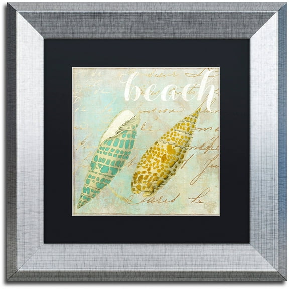 Trademark Fine Art "Turquoise Beach II" Canvas Art by Color Bakery Black Matte, Silver Frame