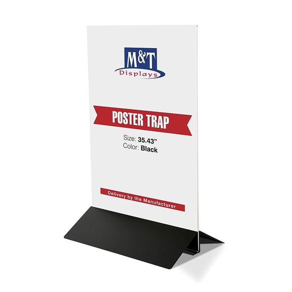 M&T Displays Clear Swing Wing Sign Holder Acrylic Display 35-9/20" Poster Width, Aluminum