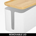thumbnail image 6 of mDesign Cable Management Box Organizer for Cords and Wires, Small, White/Natural, 6 of 6