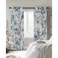thumbnail image 2 of Blackout Curtains for Bedroom, Blue Floral Birds Room Darkening Window Drapes for Living Room, Farmhouse Flowers Pastoral Thermal Insulated Grommet Curtains, 42x63 inch, 2 Panels, 2 of 9